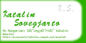 katalin sovegjarto business card